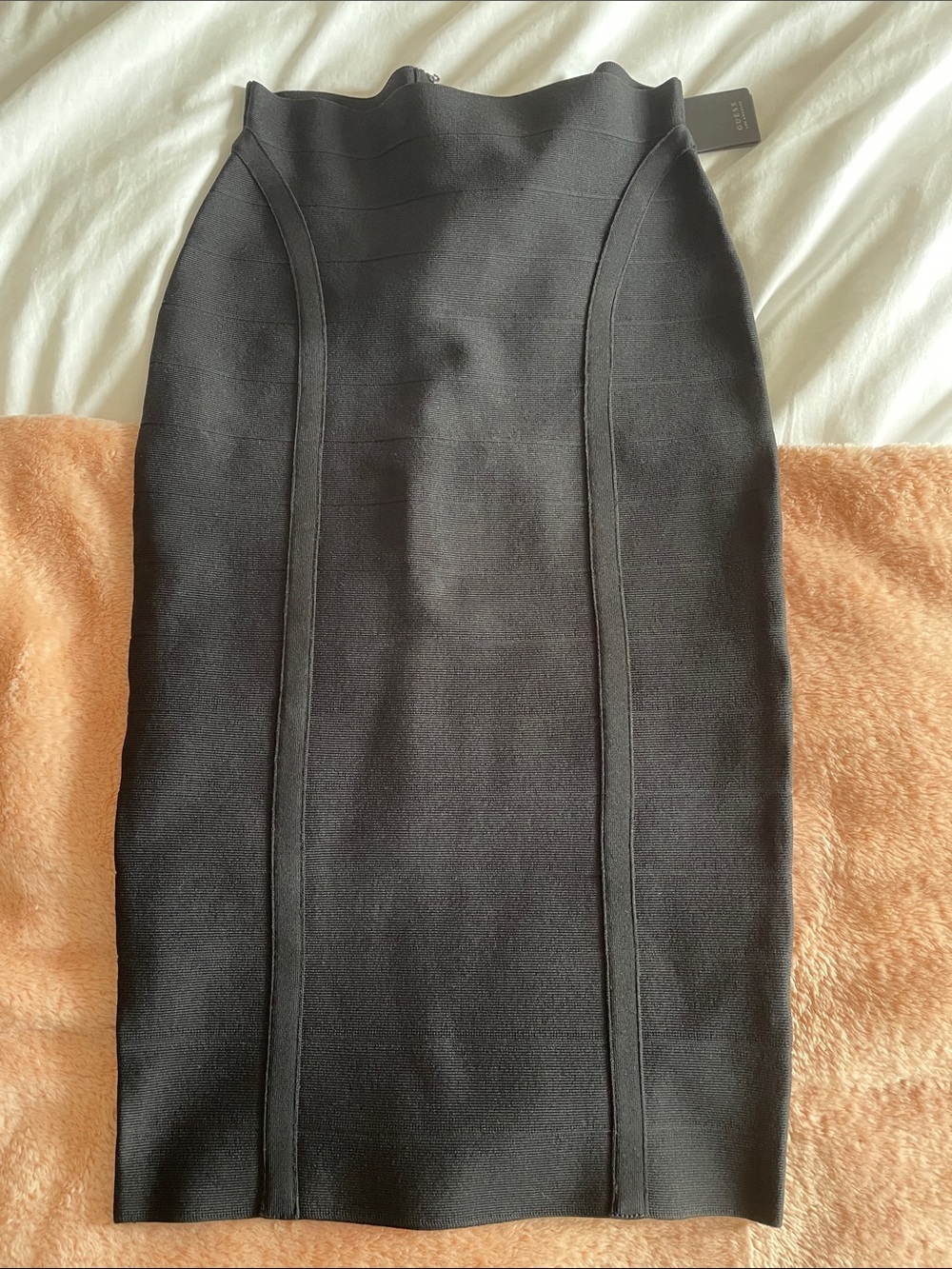 Guess Black High-Waist Panel Pencil Skirt NWT